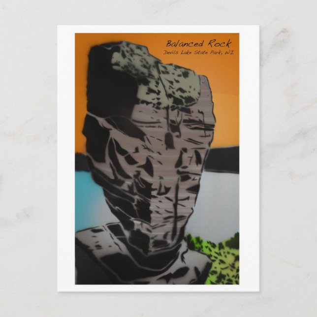 Cartão Postal Placa de Posto Balanced Rock (Frente)
