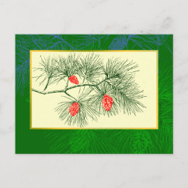Cartão Postal Placa de Posto de Arte de Ramificação de Pinheiro 