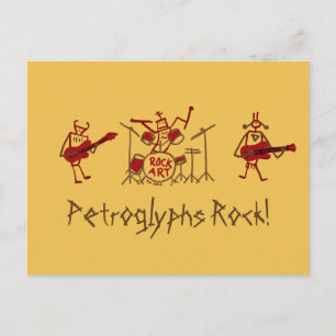 Cartão Postal Placa de Posto de Banda de Rock Petroglicphs