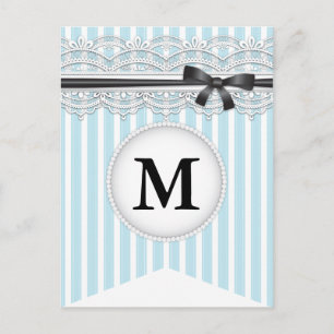 Cartão Postal Placa de Posto de Banner chic Lace Bunting em fran
