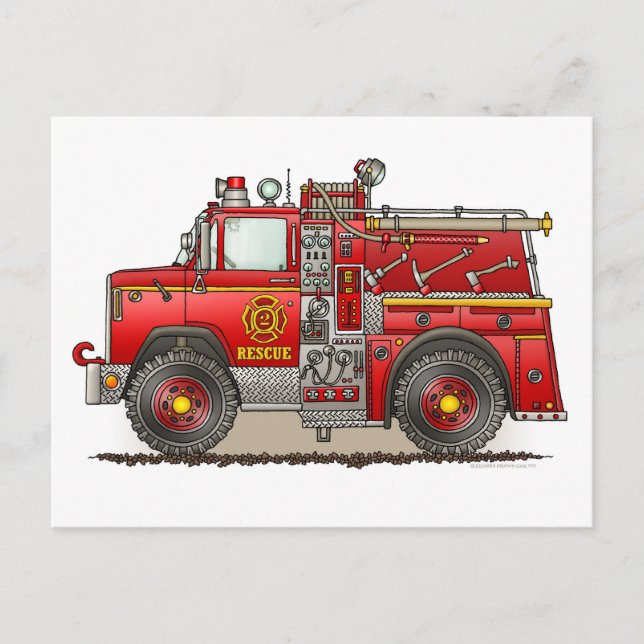 Cartão Postal Placa de Posto de Bombeiros de Emergência (Frente)