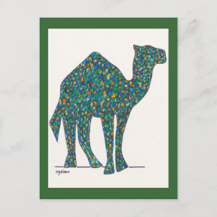 Cartão Postal Placa de Posto de Camela de Vidro Verde