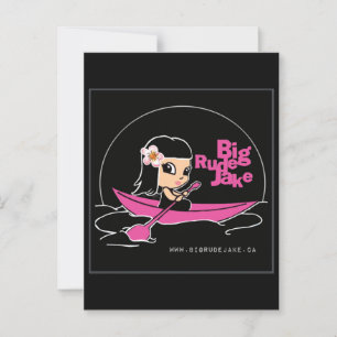 Cartão Postal Placa de Posto de Canoa Rosa BRJ