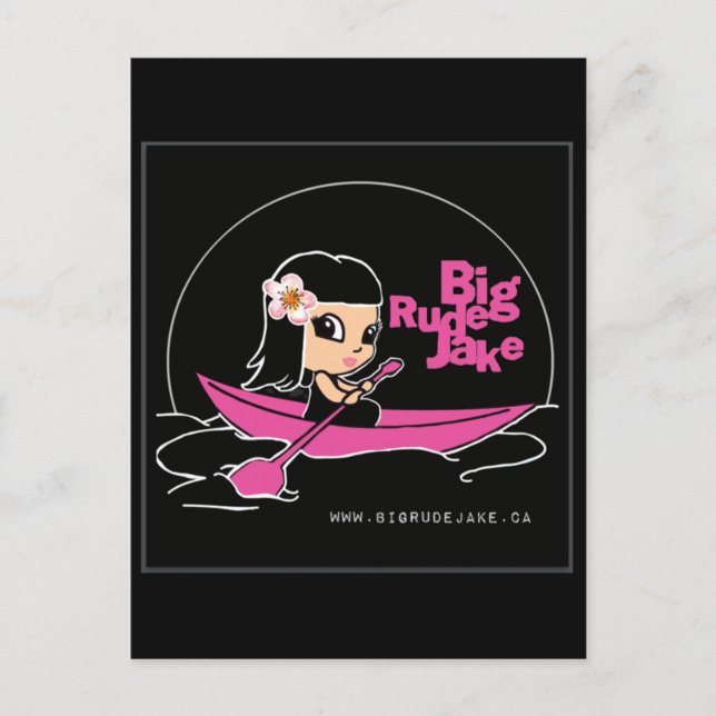 Cartão Postal Placa de Posto de Canoa Rosa BRJ (Frente)