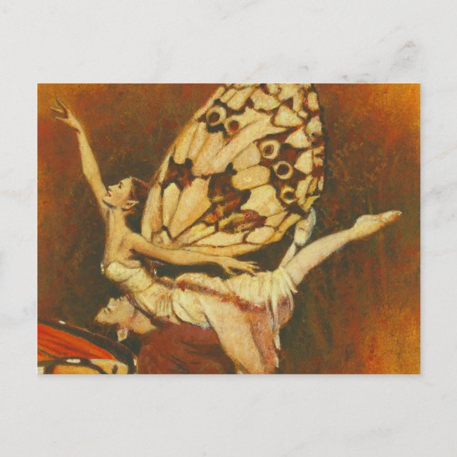 Cartão Postal Placa de Posto de Casal de fada (Frente)