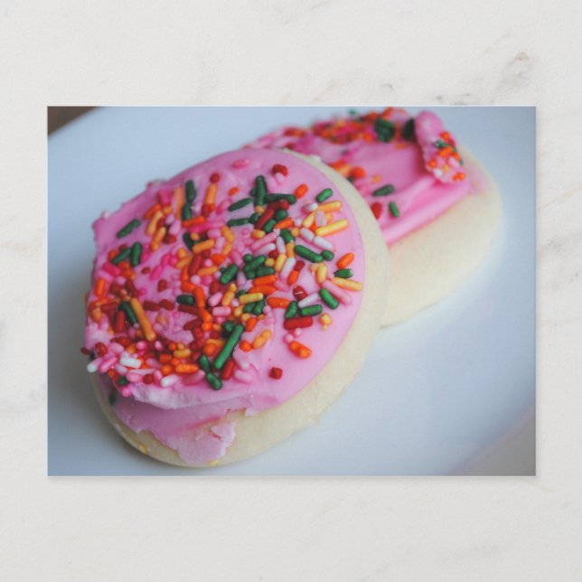 Cartão Postal Placa de Posto de cookies de Fosco rosa (Frente)