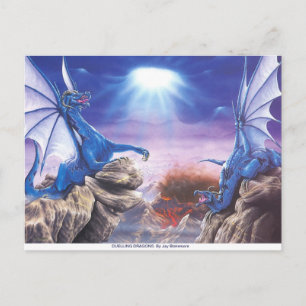 CARTÃO POSTAL PLACA DE POSTO DE DESENHOS DE DUELING