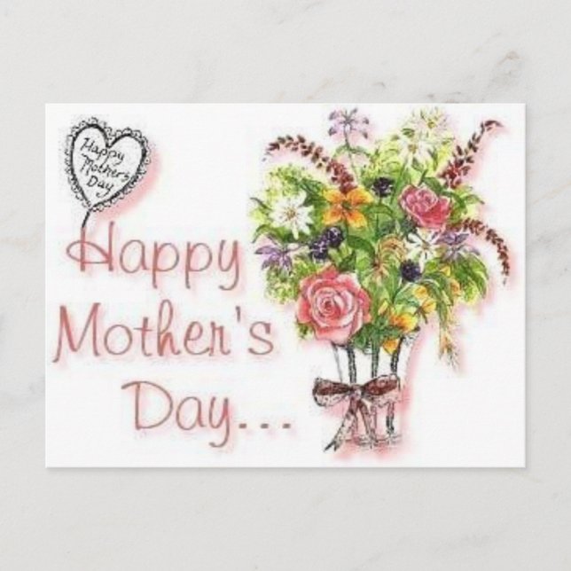 Cartão Postal Placa de Posto de dia de as mães (Frente)