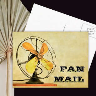 Cartão Postal Placa de Posto de E-mail do ventilador retrô