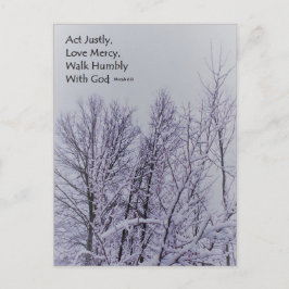 Cartão Postal Placa de Posto de Escrituras Micah 6:8