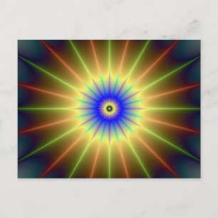 Cartão Postal Placa de Posto de Estrela Radiante