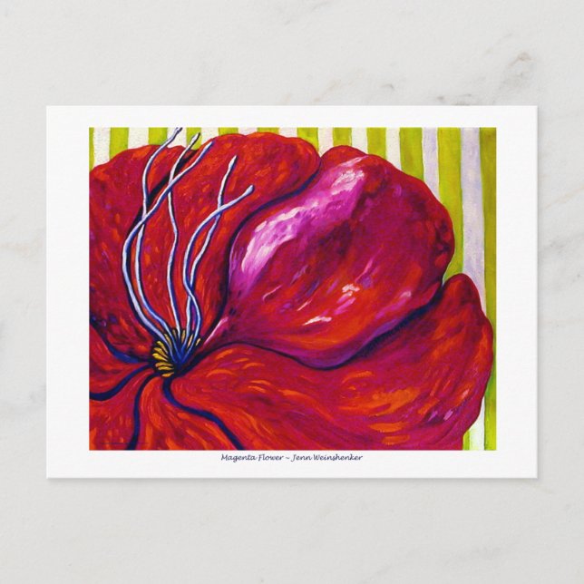 Cartão Postal PLACA DE POSTO DE Flor Magenta (Frente)