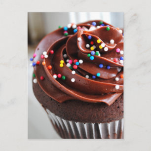 Cartão Postal Placa de Posto de Fotografia do Cupcake de Chocola