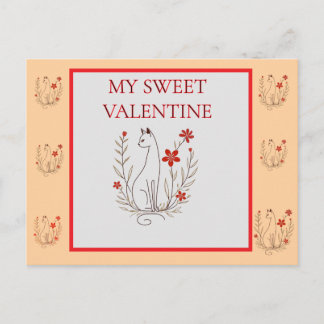 Cartão Postal Placa de Posto de Gato do namorados