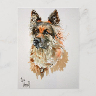 Cartão Postal Placa de Posto de german shepherd