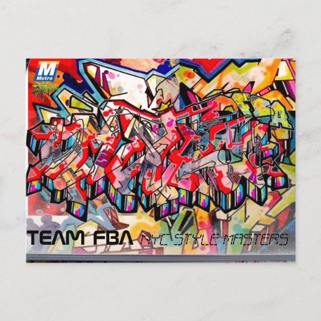 CARTÃO POSTAL PLACA DE POSTO DE GRAFITE NYC (Frente)