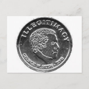 CARTÃO POSTAL PLACA DE POSTO DE MOEDA GW BUSH SILVER ROUBADA