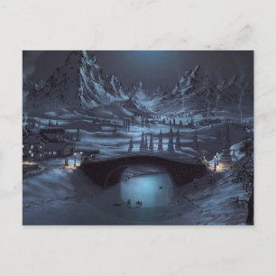 Cartão Postal Placa de Posto de Noites de inverno mágicas