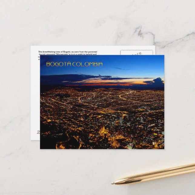 Cartão Postal Placa de Posto do Bogotá Colombia (Frente/Verso In Situ)