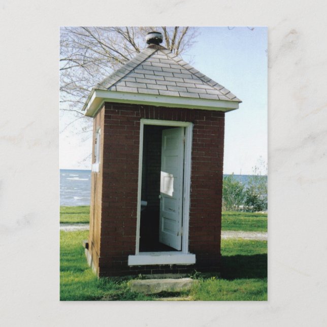 Cartão Postal Placa de Posto do Michigan Outhouse (Frente)