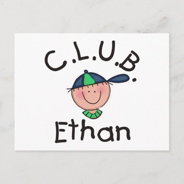 Cartão Postal Placa de Posto Ethan Ethan C.L.U.B. (Frente)