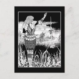 Cartão Postal Placa de Posto Excalibur Knight Beardsley