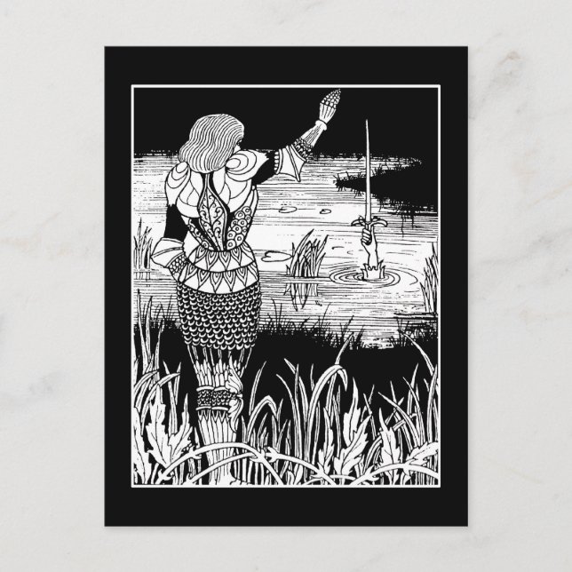 Cartão Postal Placa de Posto Excalibur Knight Beardsley (Frente)