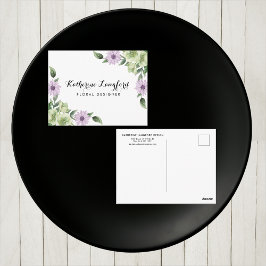 Cartão Postal Placa de Posto Floral Elegante | Modelo personaliz
