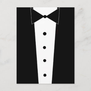 Cartão Postal Placa de Posto Formal Elegante Tuxedo