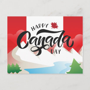 Cartão Postal Placa de Posto Happy Canada Day Viagem Canada