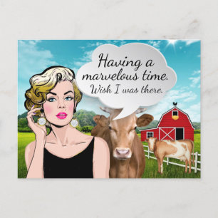 Cartão Postal Placa de Posto Humorística