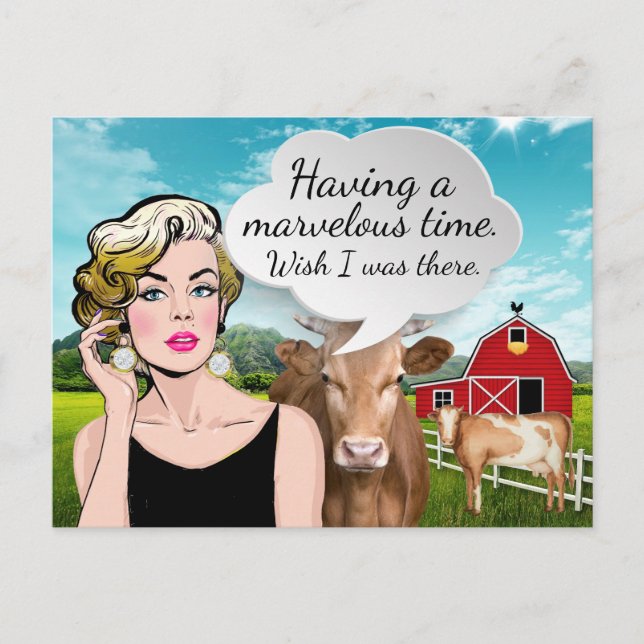 Cartão Postal Placa de Posto Humorística (Frente)