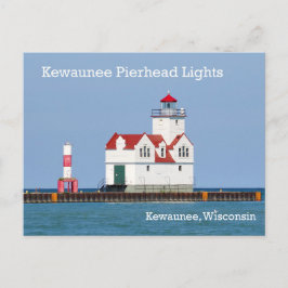 Cartão Postal Placa de Posto Kewaunee Pierhead Lights