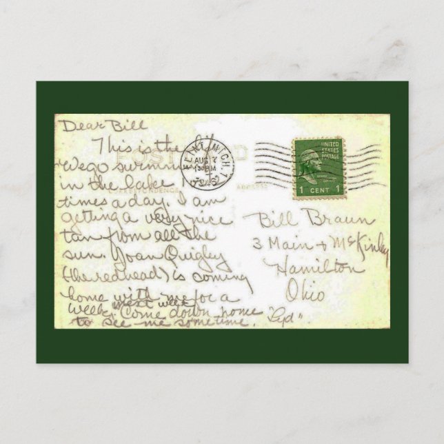 Cartão Postal Placa de Posto LOve LeTT (Frente)