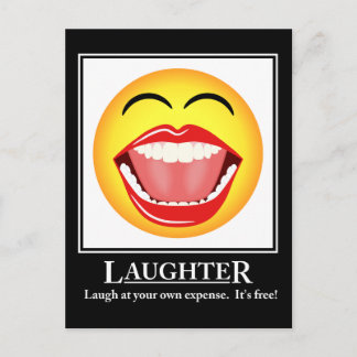 Cartão Postal Placa de Posto Motivacional LOL Face Laughter