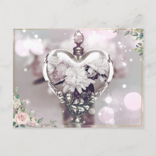 Cartão Postal Placa de Posto Perfume e Peonies