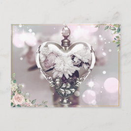 Cartão Postal Placa de Posto Perfume e Peonies