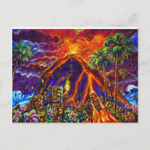 Cartão Postal Placa de Posto Sacrifício Tiki