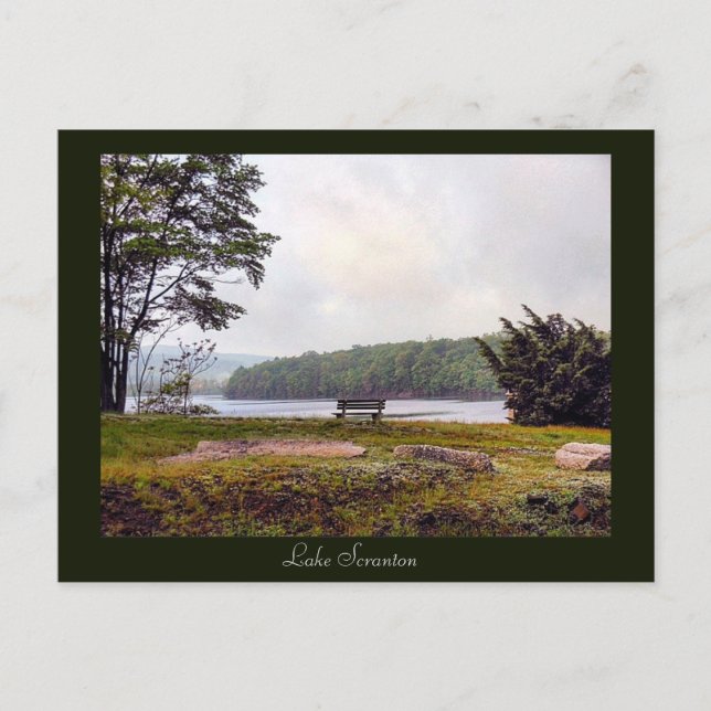 Cartão Postal Placa de Posto Scranton PA-Lake (Frente)