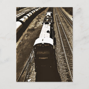 Cartão Postal Placa de Posto Train_2