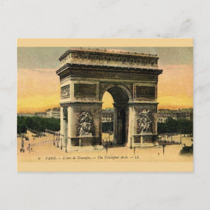 Cartão Postal Placa de Posto Vintage Arc De Triomphe