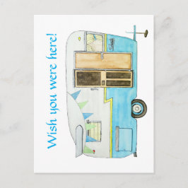 Cartão Postal Placa de Posto Vintage Camper