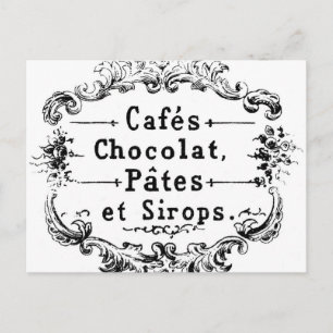 Cartão Postal Placa de Posto Vintage francesa