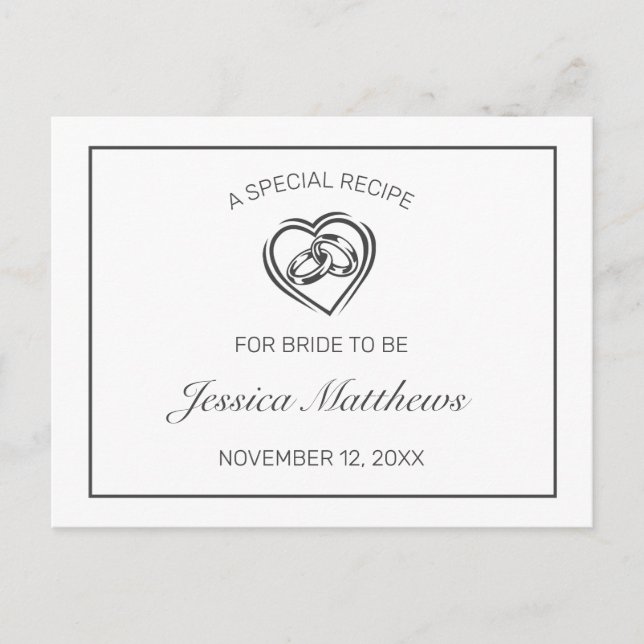 Cartão Postal Placa de recebimento de Chá de panela branco minim (Frente)