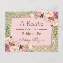 Cartão Postal Placa de recebimento de Chá de panela Floral Doura