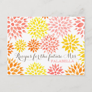 Cartão Postal Placa de recebimento de Chá de panela Floral Mode