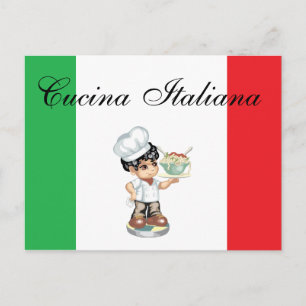 Cartão Postal Placa de recebimento de Comida italiana