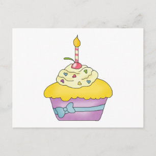 Cartão Postal Placa de recebimento de Cupcake amarela