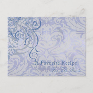 Cartão Postal Placa de recebimento do Chá de panela azul Vintage