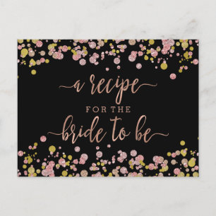 Cartão Postal Placa de recebimento do Chá de panela Dourado Conf